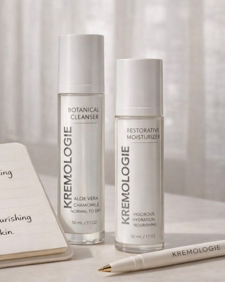 reviewing KREMOLOGIE skincare product details for sensitive skin safety and barrier support