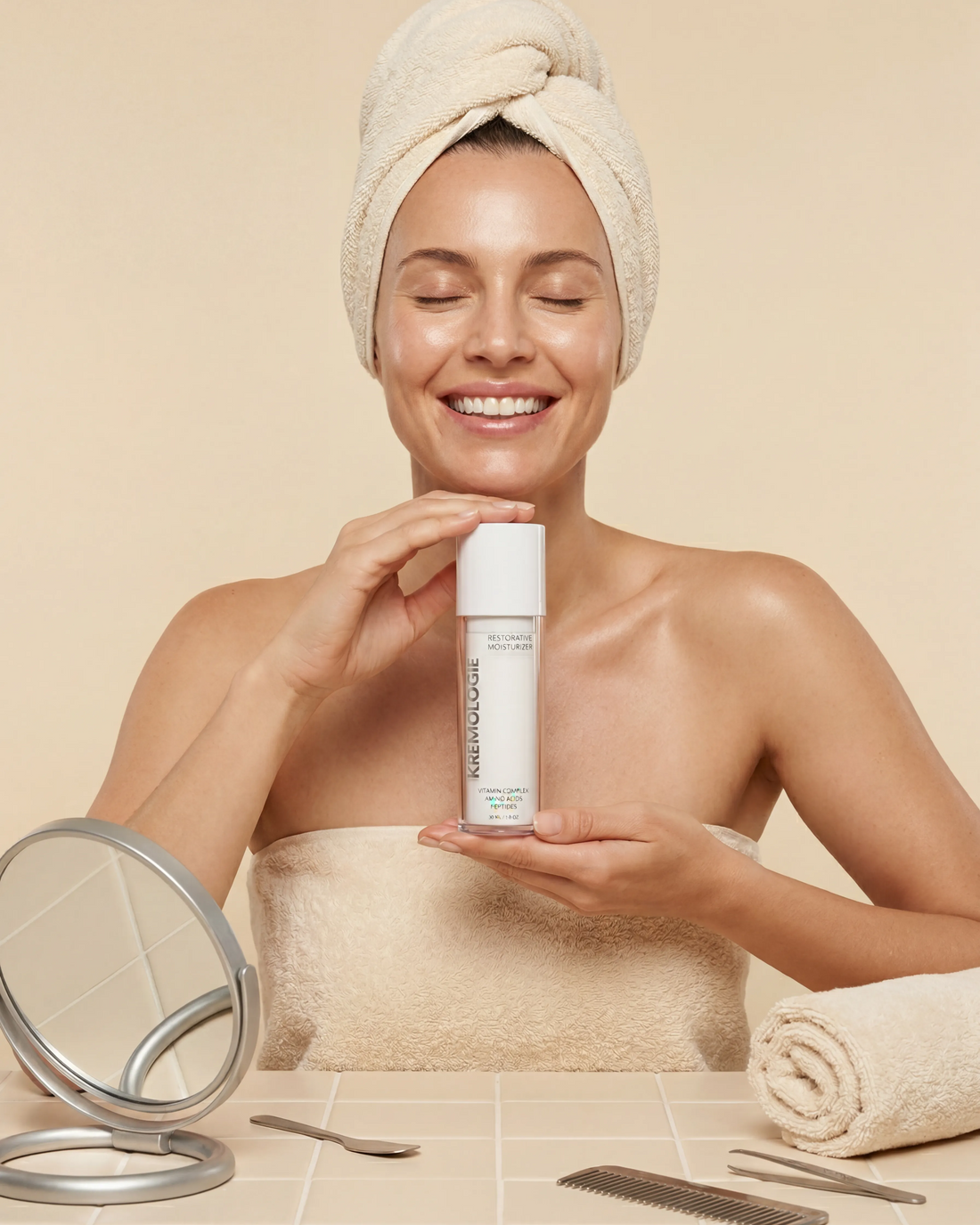 Barrier-protecting face cream for sensitive skin with KREMOLOGIE Restorative Moisturizer