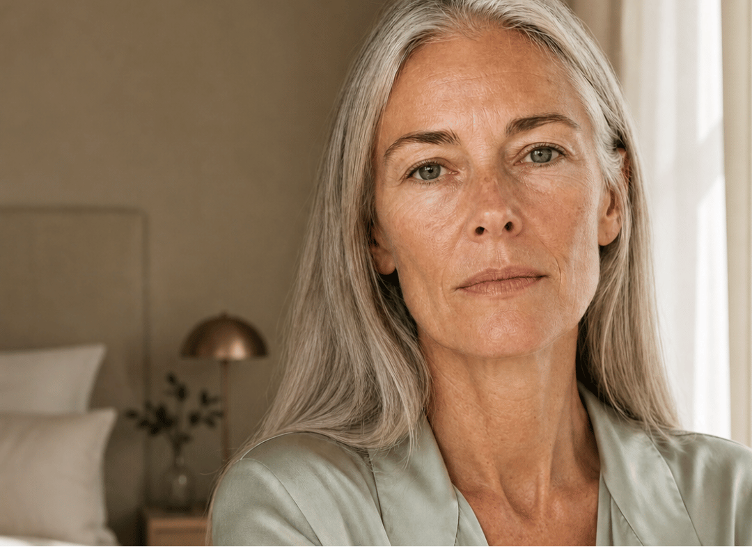 Woman with fine lines and sensitive skin