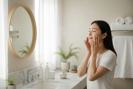 Gentle anti-aging routine for reactive skin focusing on barrier repair and calming sensitive skin