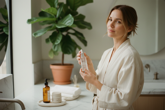 Woman choosing anti-aging skincare for sensitive skin based on her current skin needs