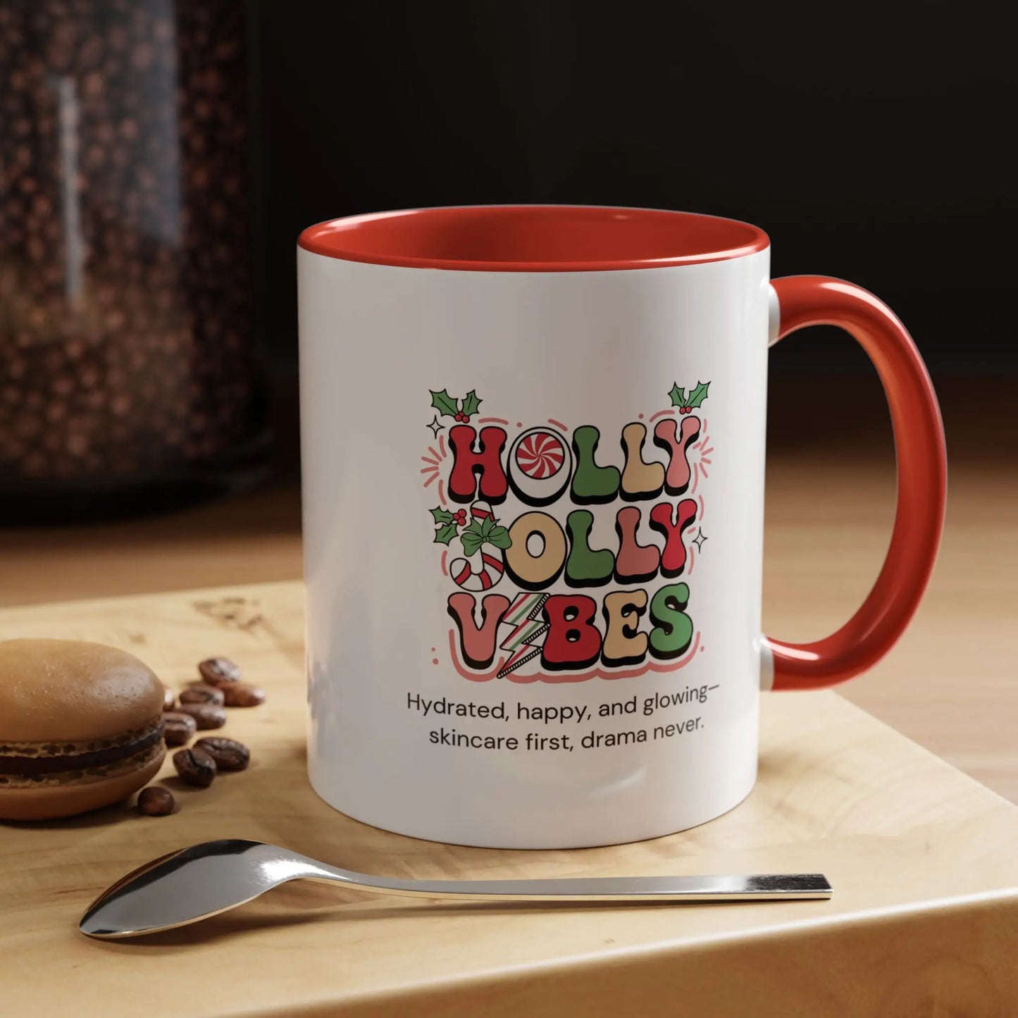 Holly Jolly Vibes Coffee Mug - 11oz Holiday Drinkware KREMOLOGIE