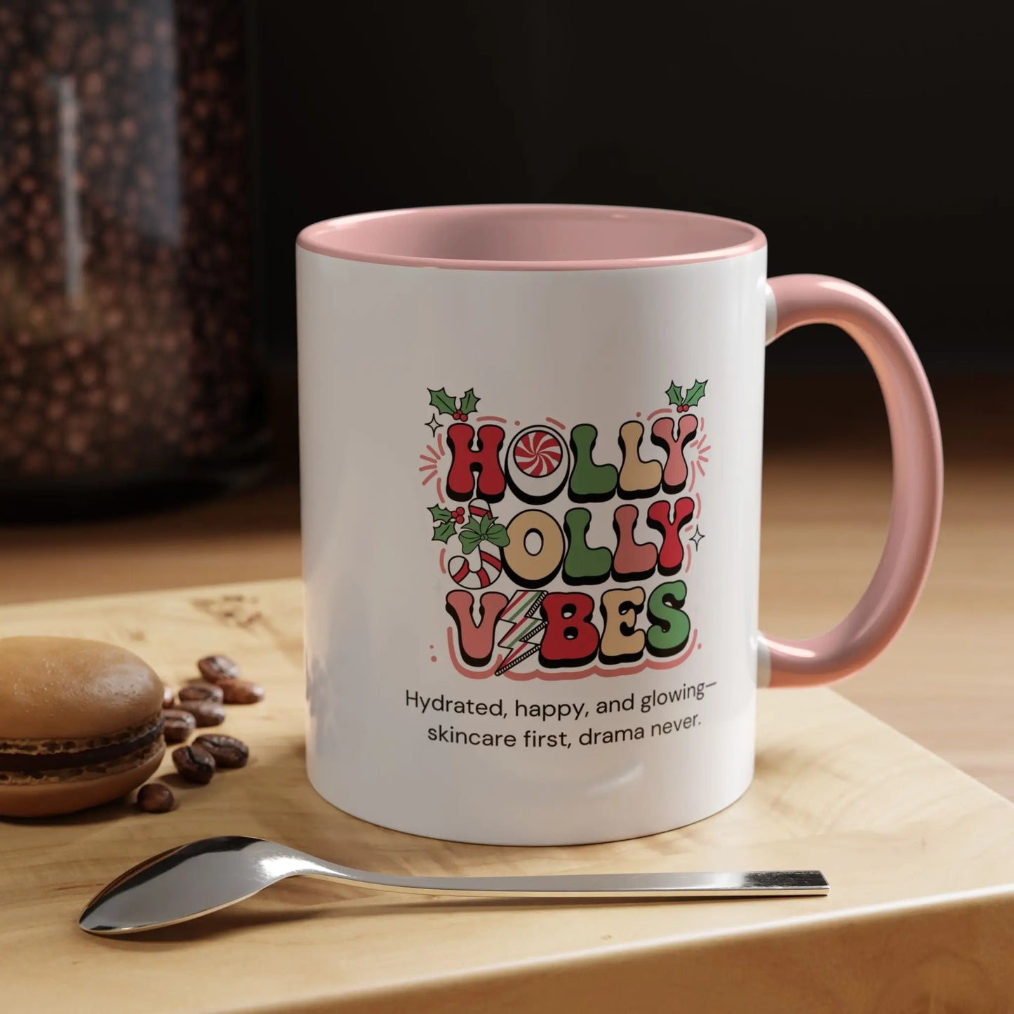 Holly Jolly Vibes Coffee Mug - 11oz Holiday Drinkware KREMOLOGIE