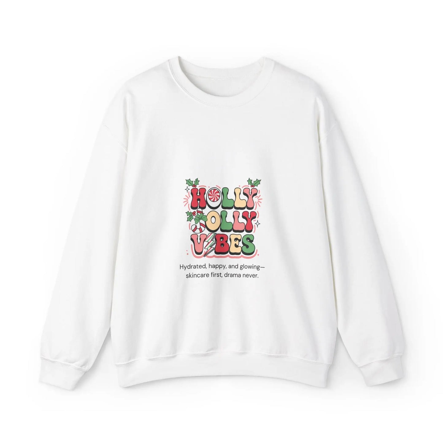 Holly Jolly Vibes Sweatshirt - Unisex Heavy Blend for Self Care Holiday Cheer KREMOLOGIE