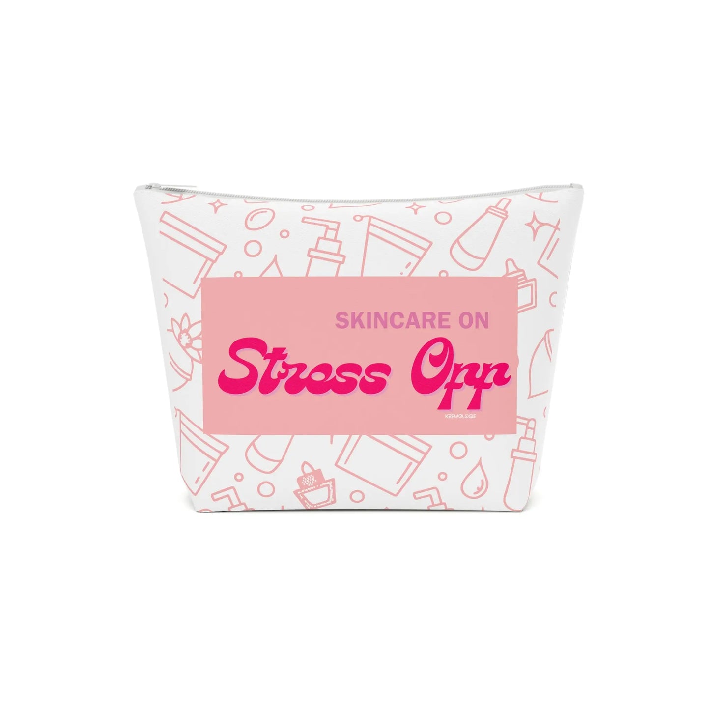 Skincare On Stress Off Cotton Cosmetic Bag - Perfect for Beauty Lovers KREMOLOGIE